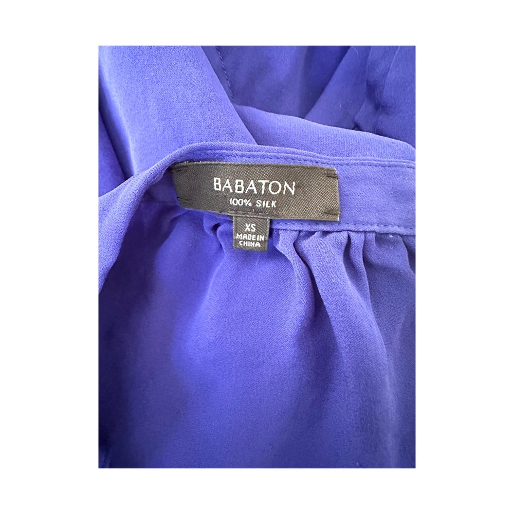 Babaton Blue Sleeveless Silk Dress - Picture 7 of 7